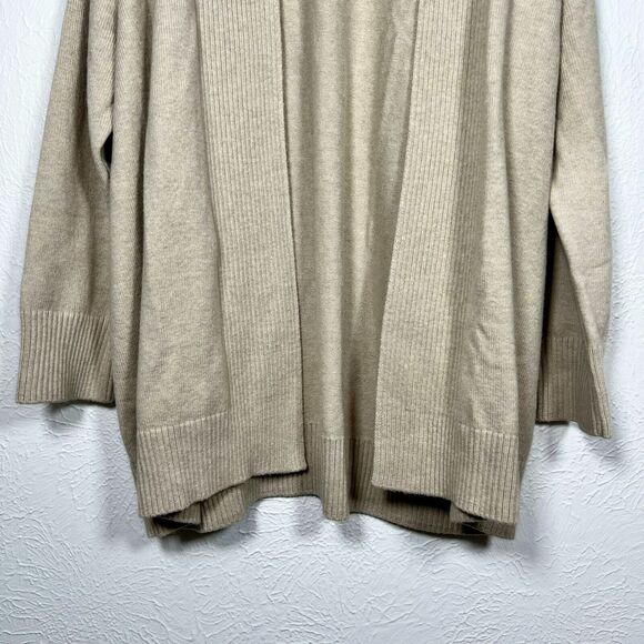 NWT Banana Republic Women's 2XL Ribbed Cream Beige Long Open Soft Cardigan - Picture 6 of 13